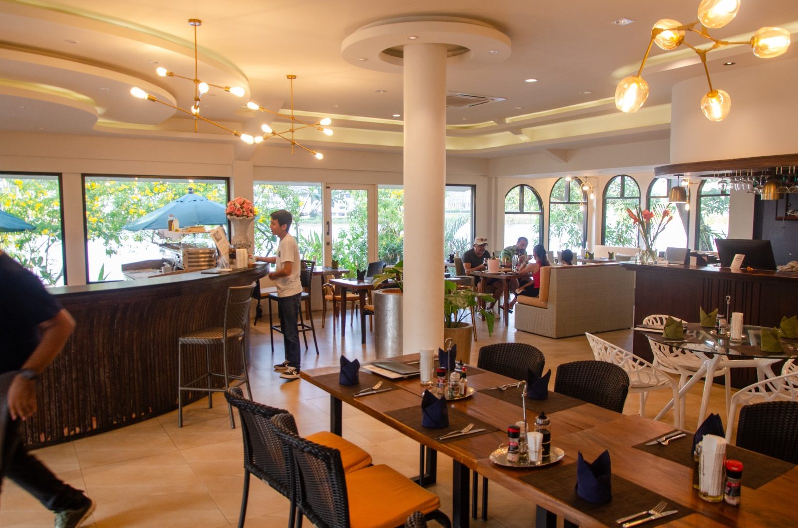 Dining room of Pizza on Fire, Canal Village, Laguna Phuket