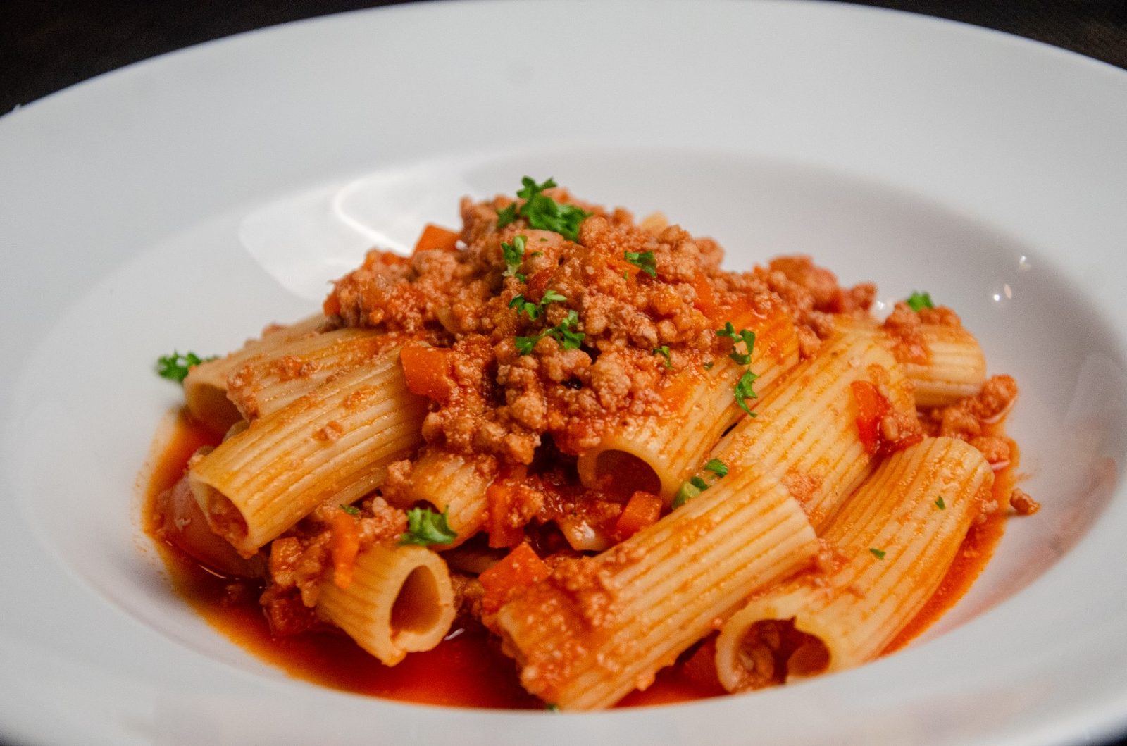 Rigatoni Bolognese at Pizza on Fire