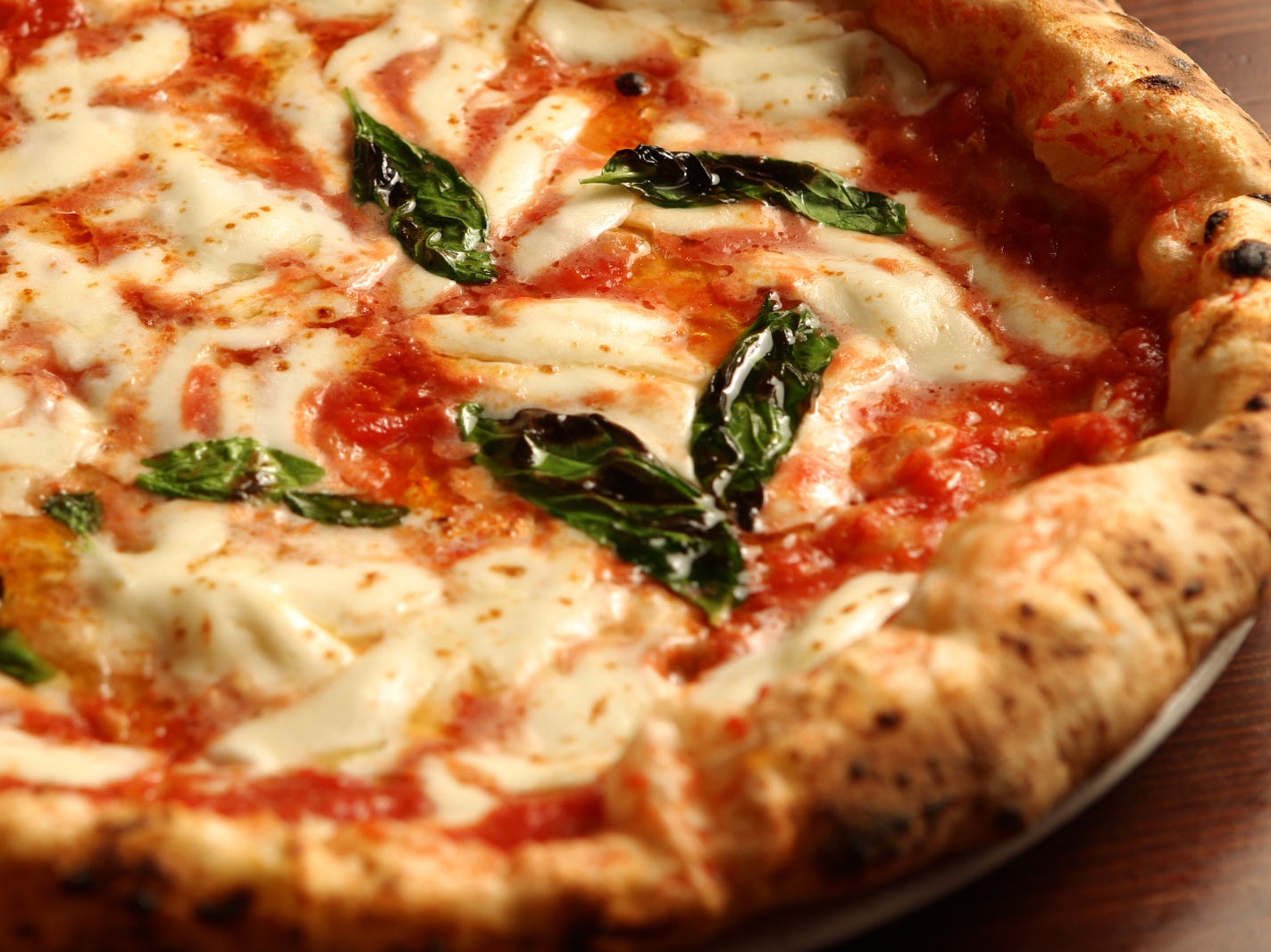 The traditional Neapolitan pizza
